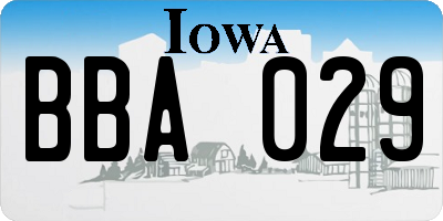 IA license plate BBA029