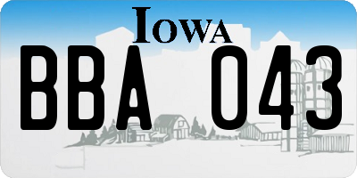 IA license plate BBA043