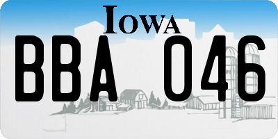 IA license plate BBA046