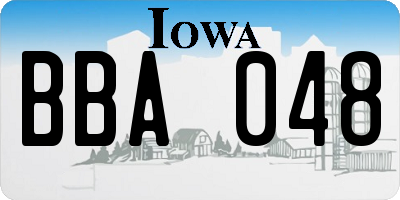 IA license plate BBA048