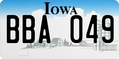 IA license plate BBA049