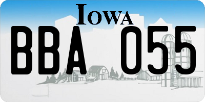 IA license plate BBA055