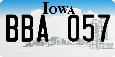 IA license plate BBA057