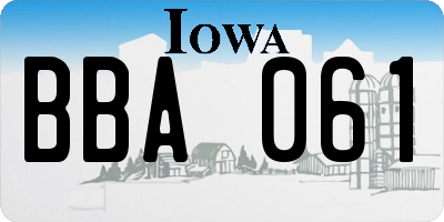IA license plate BBA061