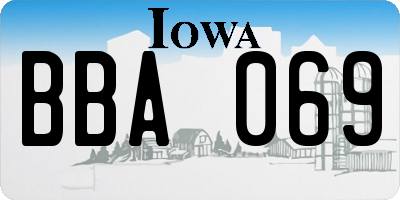 IA license plate BBA069