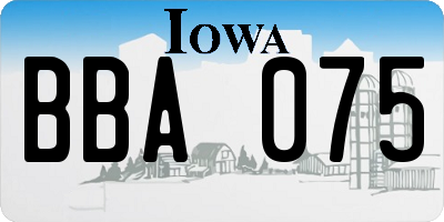 IA license plate BBA075