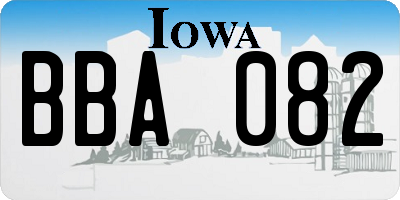 IA license plate BBA082