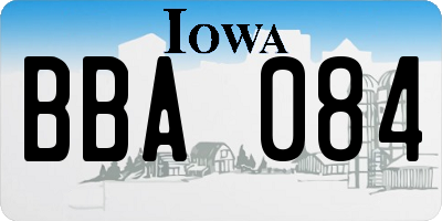 IA license plate BBA084