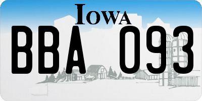IA license plate BBA093