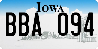 IA license plate BBA094