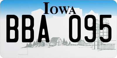 IA license plate BBA095