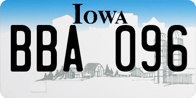 IA license plate BBA096
