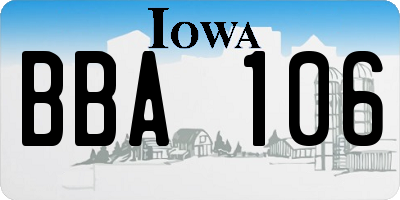 IA license plate BBA106