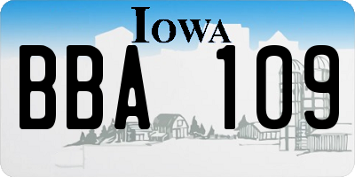 IA license plate BBA109