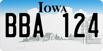 IA license plate BBA124