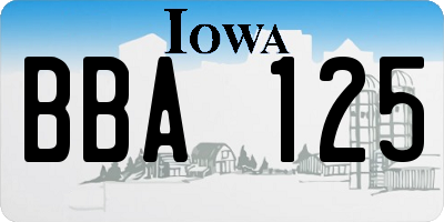 IA license plate BBA125