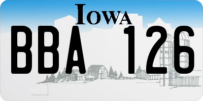 IA license plate BBA126