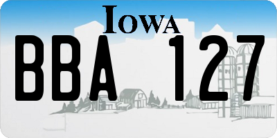 IA license plate BBA127