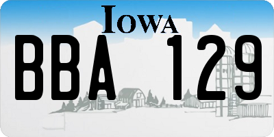 IA license plate BBA129