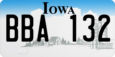 IA license plate BBA132