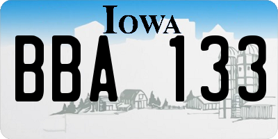 IA license plate BBA133