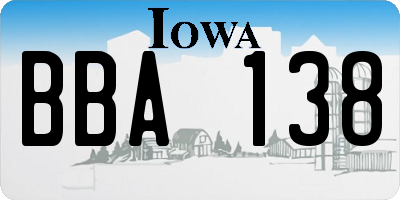 IA license plate BBA138