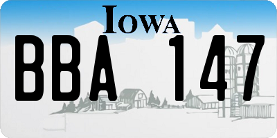 IA license plate BBA147