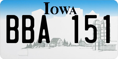 IA license plate BBA151