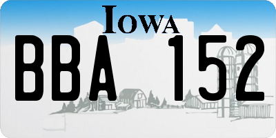 IA license plate BBA152