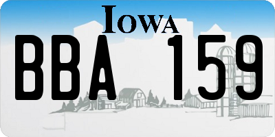 IA license plate BBA159