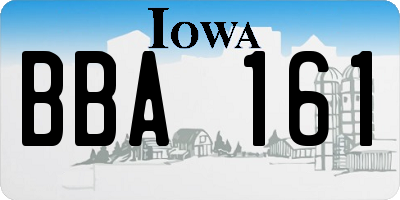 IA license plate BBA161
