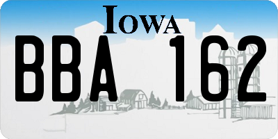 IA license plate BBA162