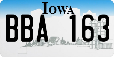 IA license plate BBA163