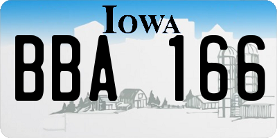IA license plate BBA166