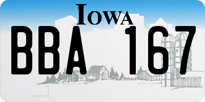 IA license plate BBA167