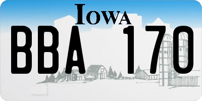 IA license plate BBA170