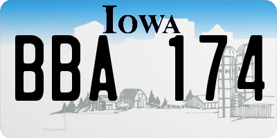 IA license plate BBA174