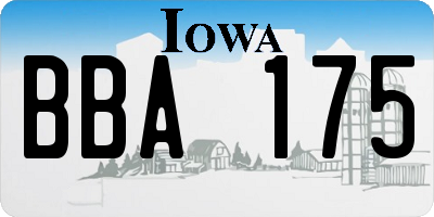 IA license plate BBA175