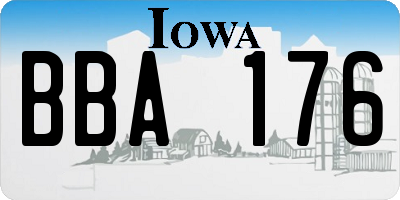 IA license plate BBA176