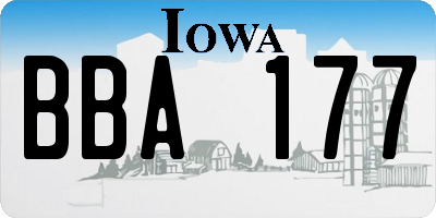 IA license plate BBA177