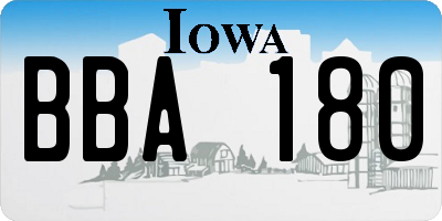 IA license plate BBA180