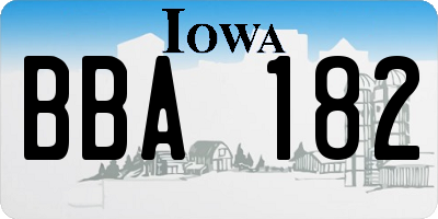 IA license plate BBA182
