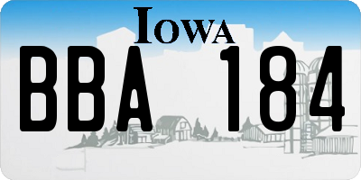 IA license plate BBA184