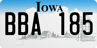 IA license plate BBA185