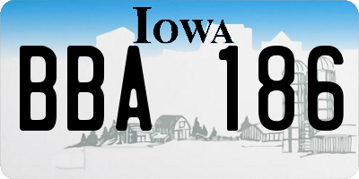 IA license plate BBA186
