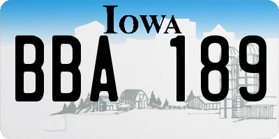 IA license plate BBA189