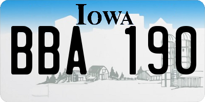 IA license plate BBA190