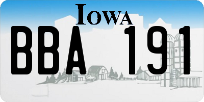 IA license plate BBA191