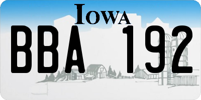 IA license plate BBA192
