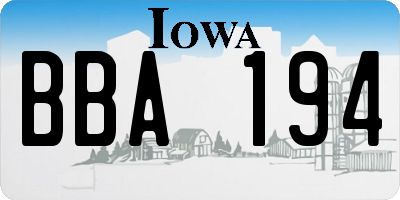 IA license plate BBA194